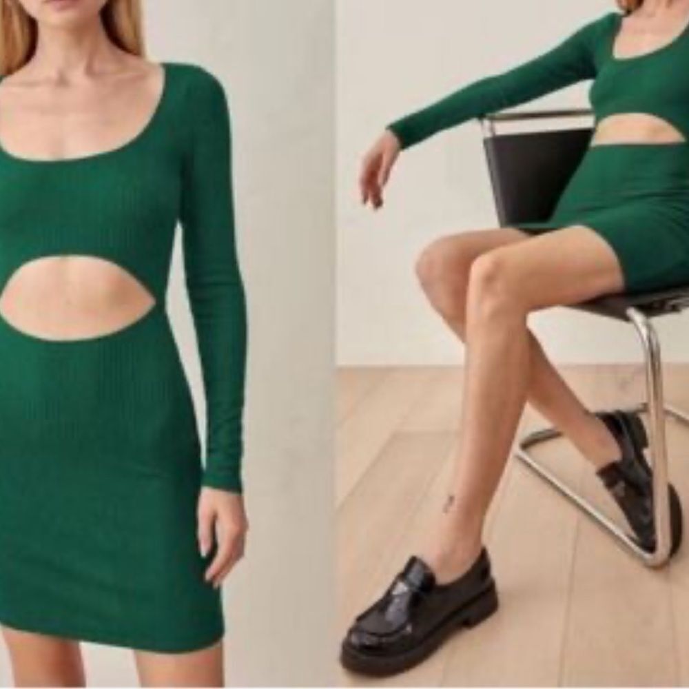 Reformation Denmark Cutout Dress Sycamore NWT